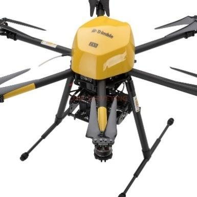 Multirotor drone carrying a LiDAR and photogrammetry payload